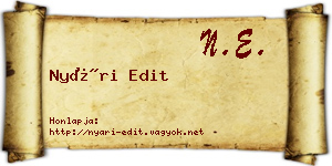 Nyári Edit névjegykártya